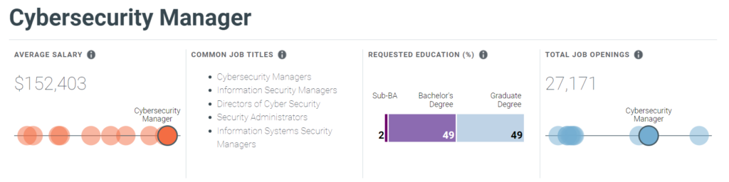 Cybersecurity Manager salary 2024